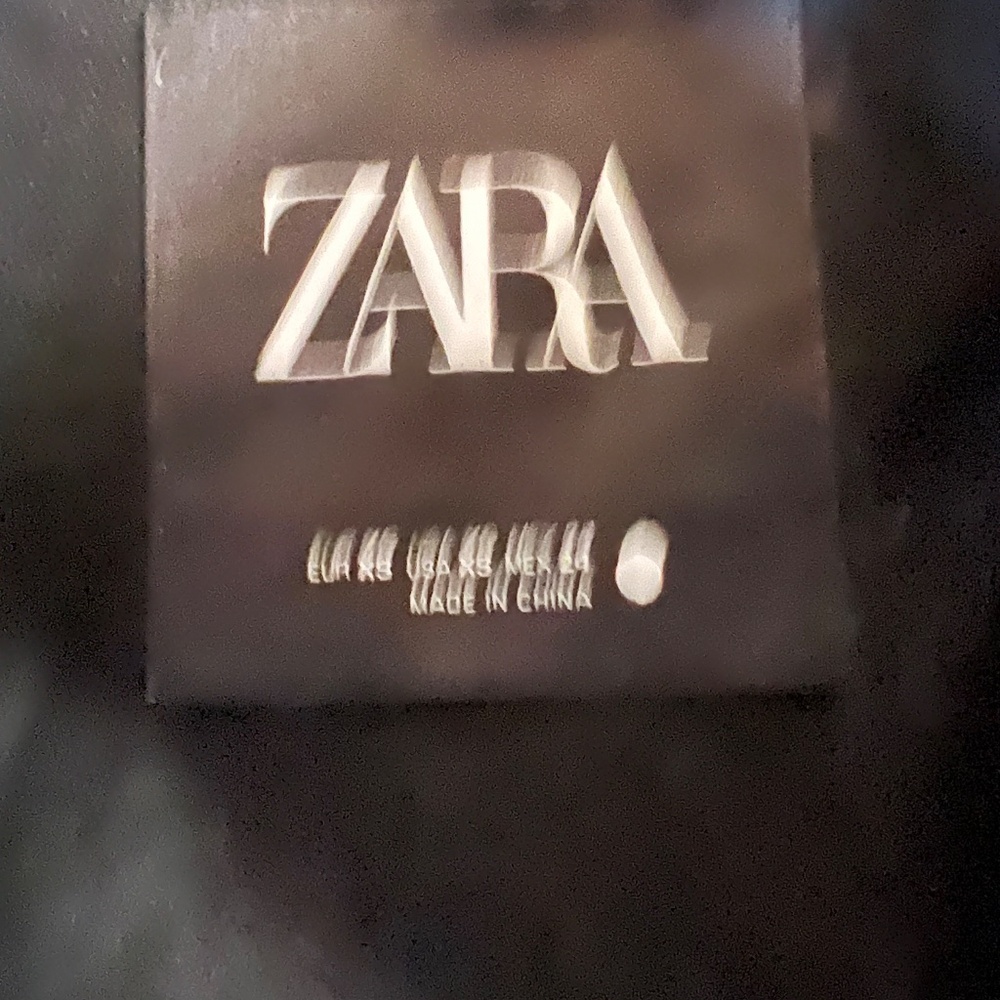 Zara black rhinestone snap up denim oversized shirt size XS - Picture 6 of 8